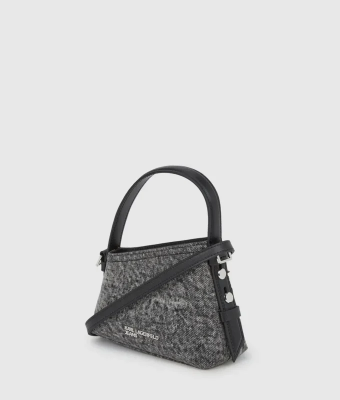 Geo mini crossbody-veske i denim