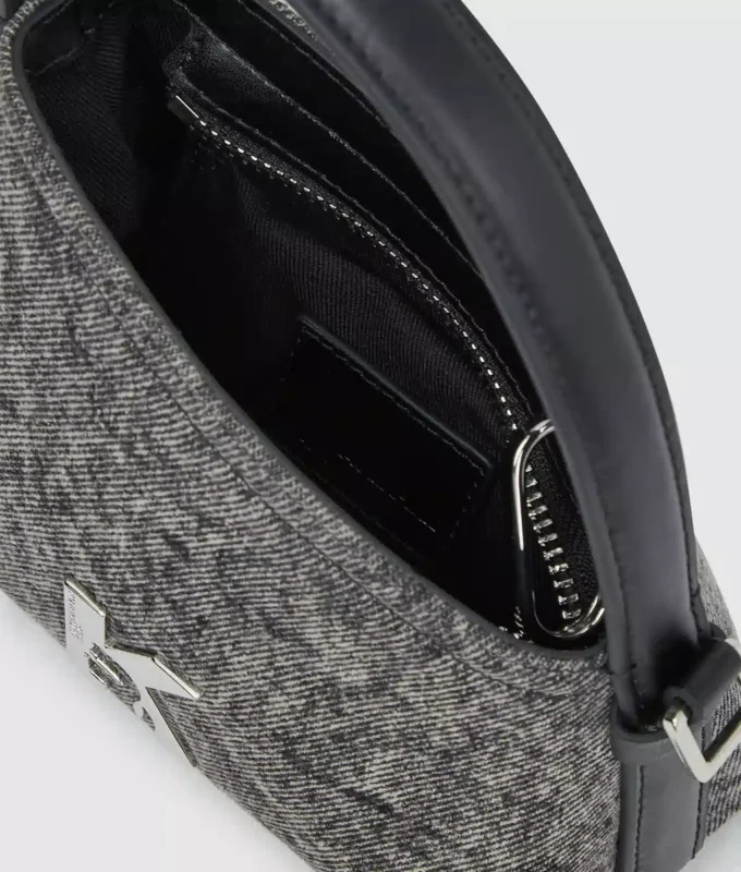 Geo mini crossbody-veske i denim