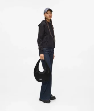 Glanset nylon hobo-veske