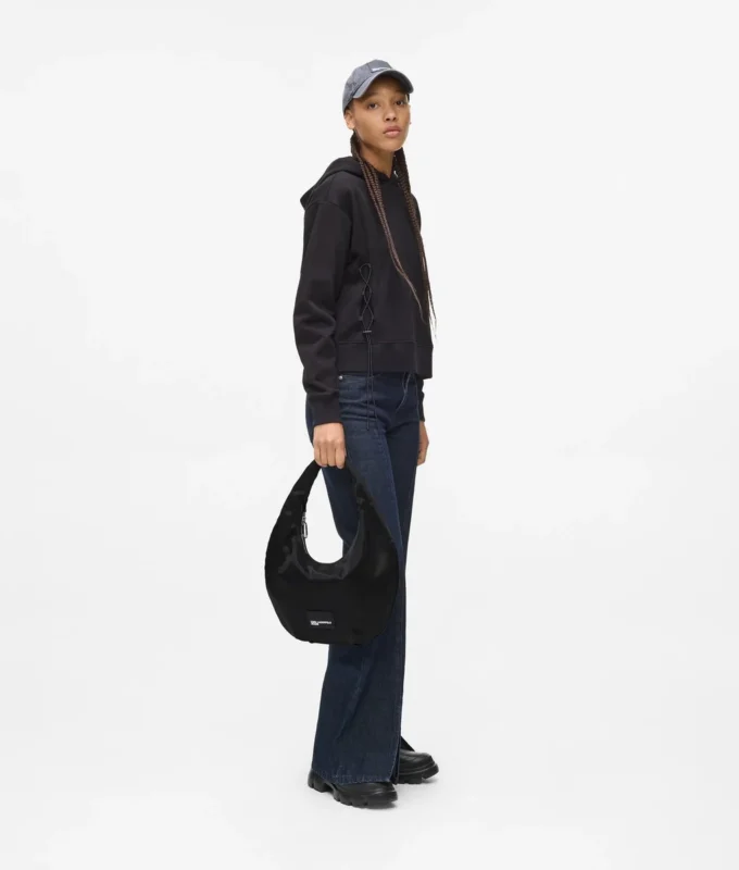 Glanset nylon hobo-veske
