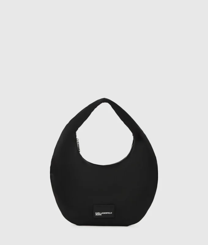 Glanset nylon skulderveske