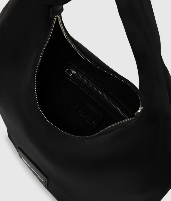 Glanset nylon skulderveske