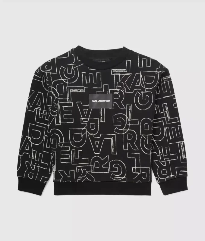 Guttesweatshirt med allover-trykk