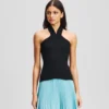 HALTERNECK STRIKKET TOPP