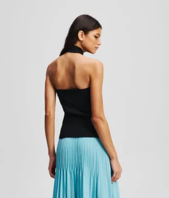 HALTERNECK STRIKKET TOPP