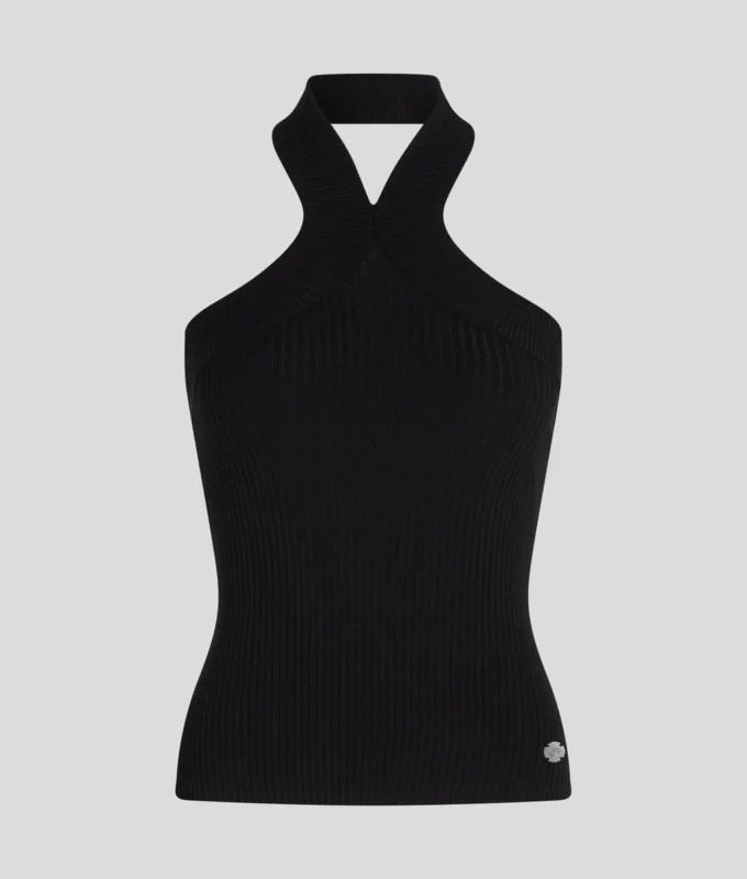 HALTERNECK STRIKKET TOPP