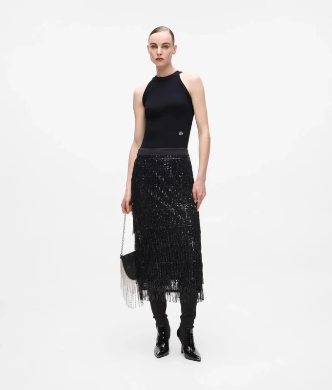 Halterneck-top med rhinestones