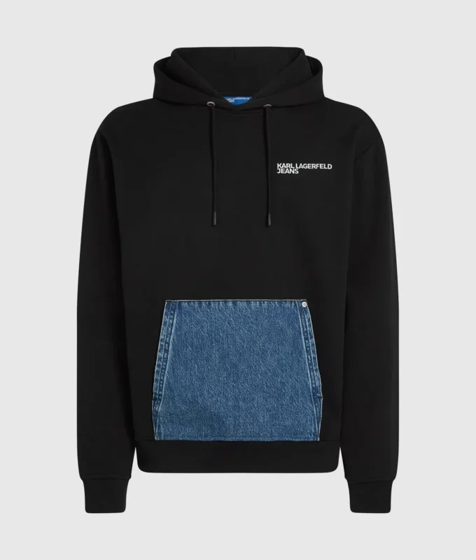 Hettegenser med denimlomme