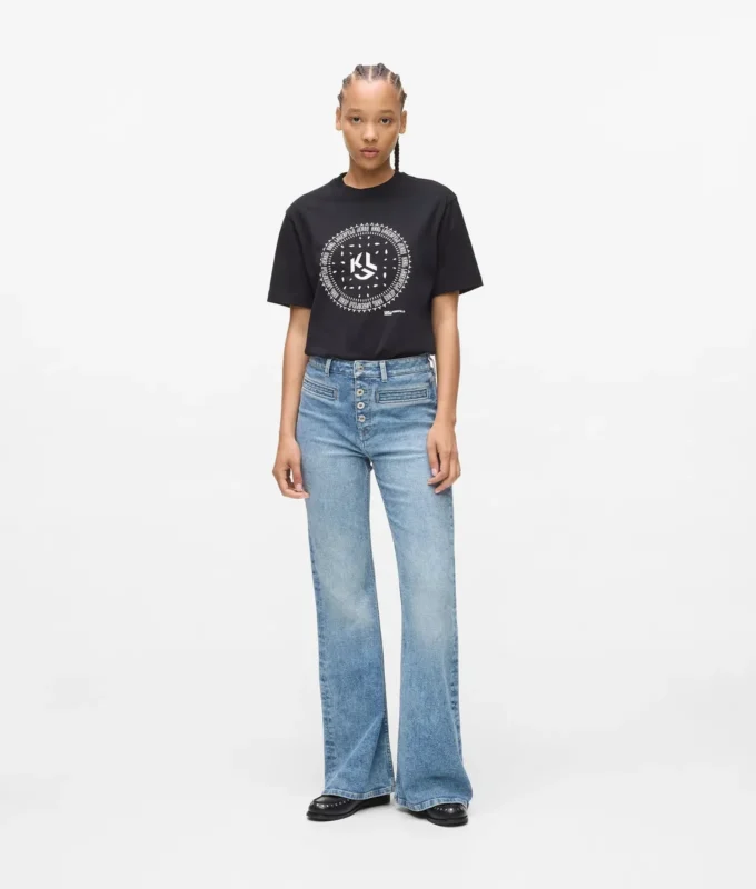 Høybuksede flared jeans