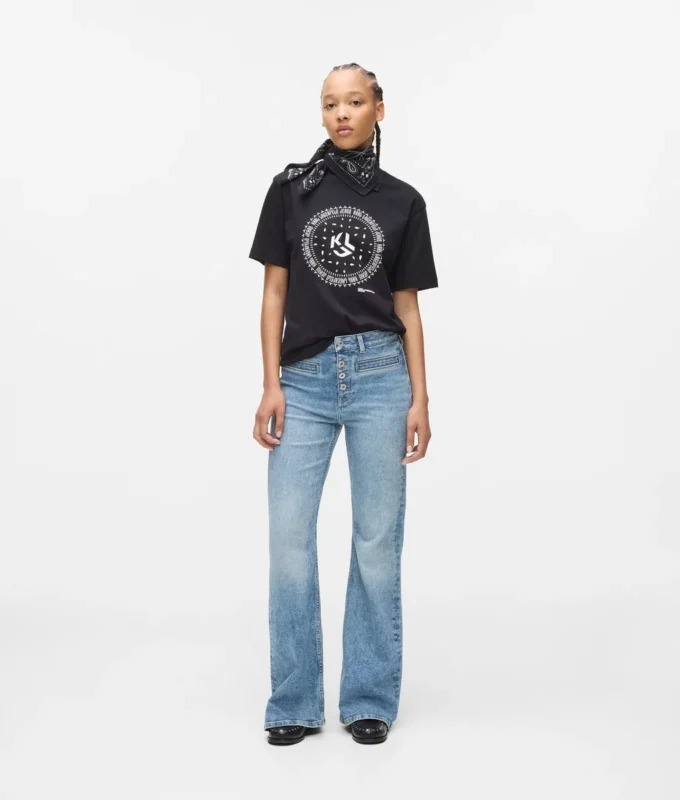Høybuksede flared jeans