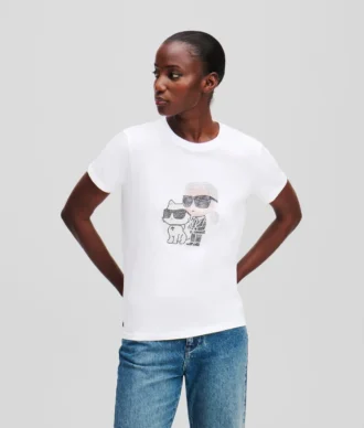 IKON KARL & CHOUPETTE RHINESTONE T-SKJORTE