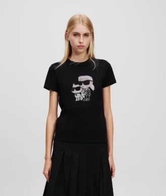 IKON KARL & CHOUPETTE RHINESTONE T-SKJORTE