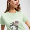 IKON KARL & CHOUPETTE RHINESTONE T-SKJORTE