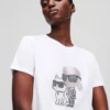 IKON KARL & CHOUPETTE RHINESTONE T-SKJORTE
