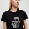 IKON KARL & CHOUPETTE RHINESTONE T-SKJORTE