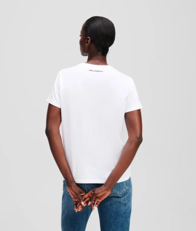 IKON KARL & CHOUPETTE RHINESTONE T-SKJORTE