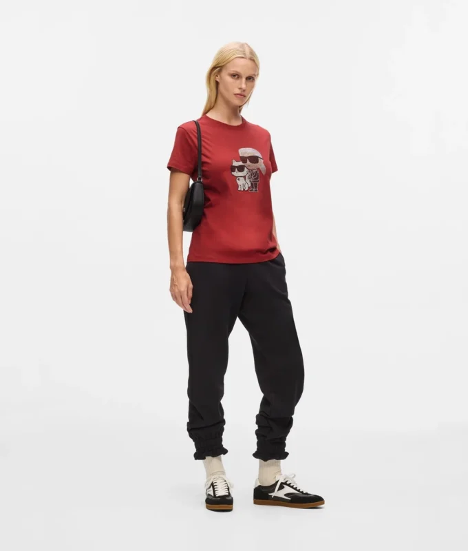 IKON KARL & CHOUPETTE RHINESTONE T-SKJORTE