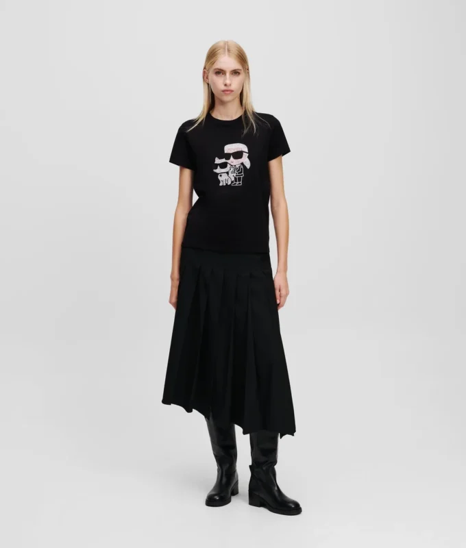 IKON KARL & CHOUPETTE RHINESTONE T-SKJORTE