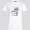 IKON KARL & CHOUPETTE RHINESTONE T-SKJORTE