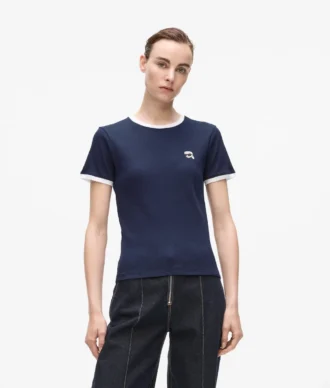 Ikon slim fit ribbet T-skjorte