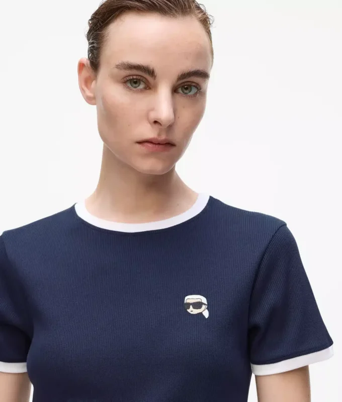 Ikon slim fit ribbet T-skjorte