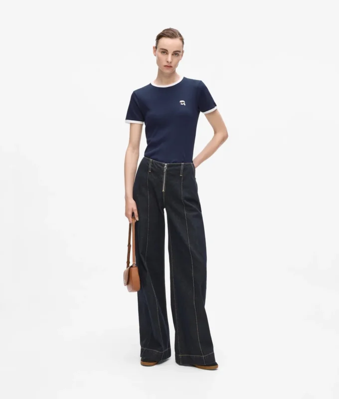 Ikon slim fit ribbet T-skjorte