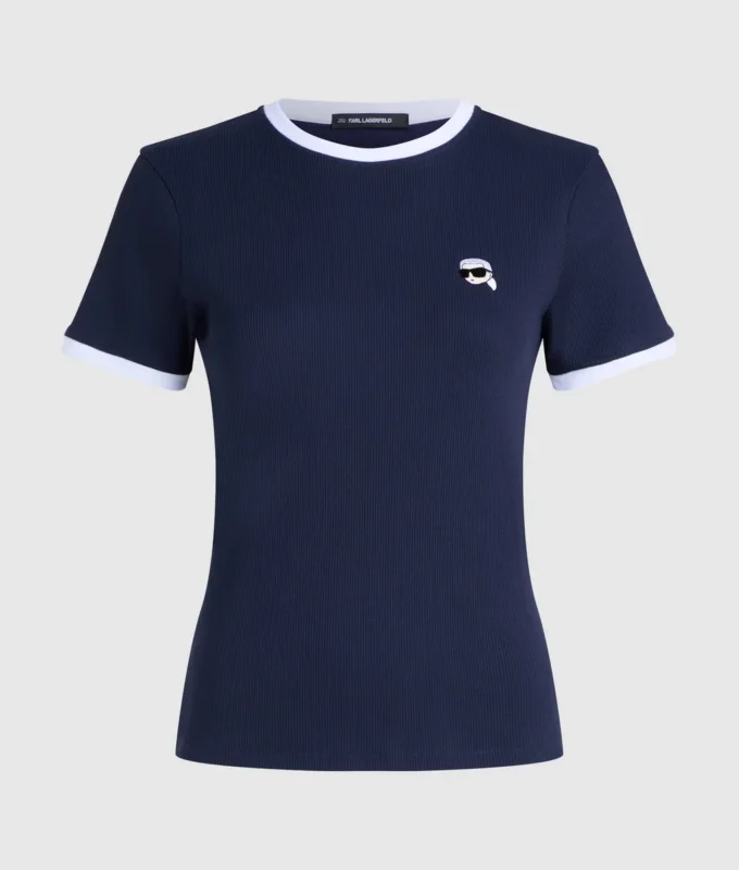 Ikon slim fit ribbet T-skjorte