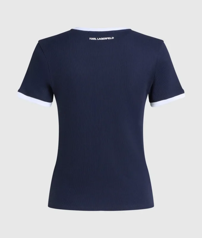 Ikon slim fit ribbet T-skjorte