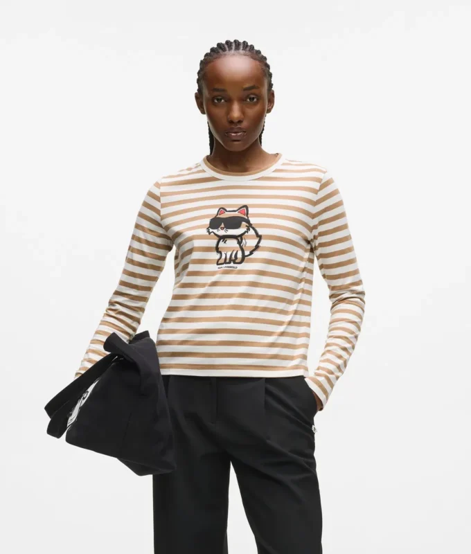 IKON STRIPE LANGERMET T-SKJORTE