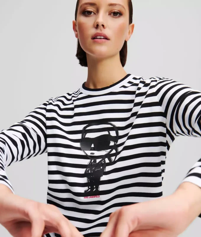 IKON STRIPE LANGERMET T-SKJORTE