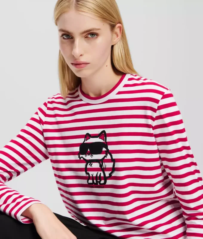 IKON STRIPE LANGERMET T-SKJORTE