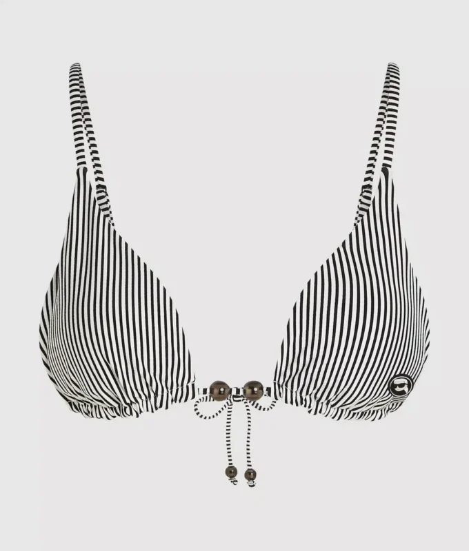 IKON STRIPED TRIANGLE BIKINI TOP