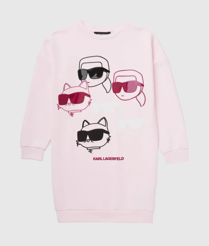 Ikon-sweatshirtkjole for jenter