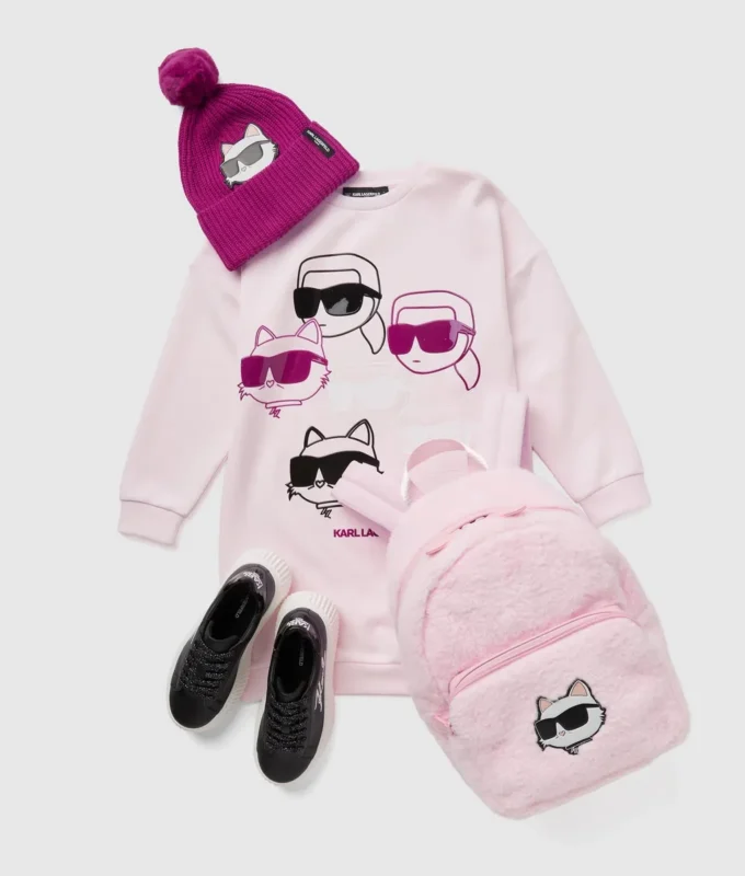 Ikon-sweatshirtkjole for jenter