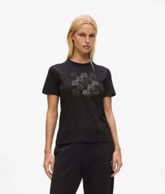 Ikon-T-skjorte med rhinestones