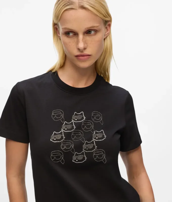 Ikon-T-skjorte med rhinestones