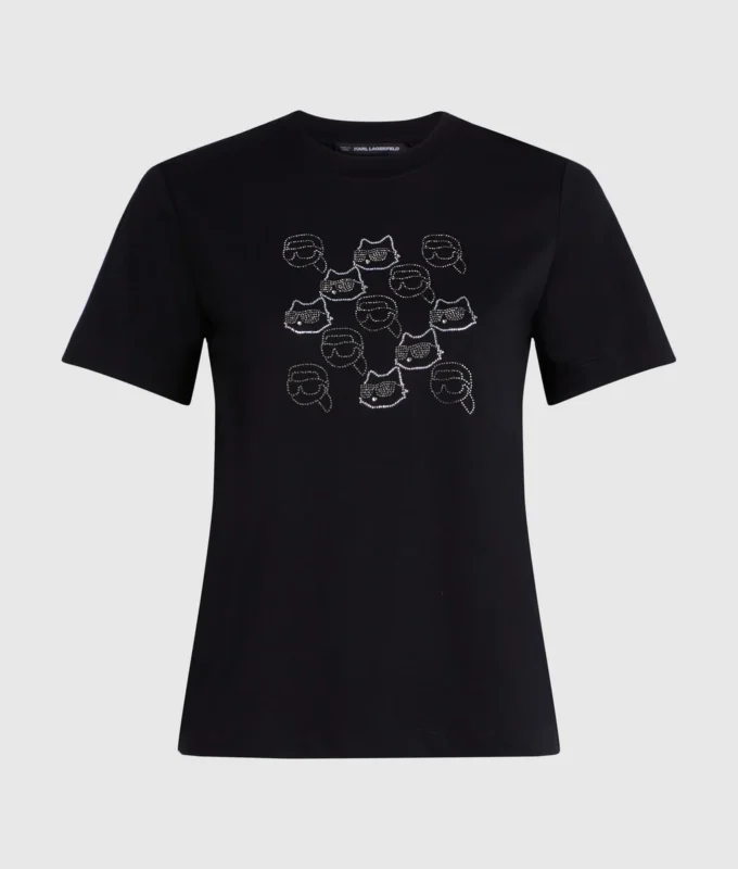 Ikon-T-skjorte med rhinestones
