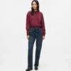 Jeans med høy midje og rett passform