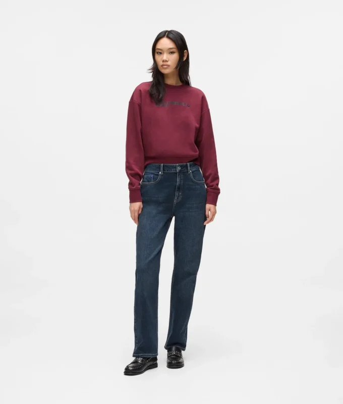 Jeans med høy midje og rett passform