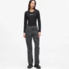 Jeans med høy midje og rett passform