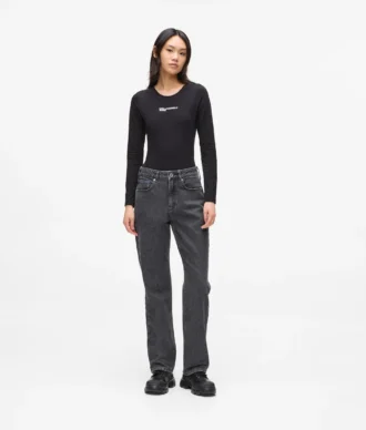 Jeans med høy midje og rett passform