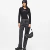 Jeans med høy midje og rett passform