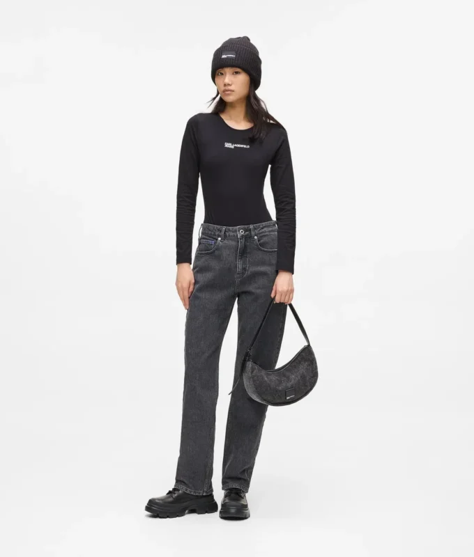Jeans med høy midje og rett passform