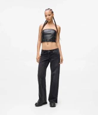 Jeans med lav midje og vid ben