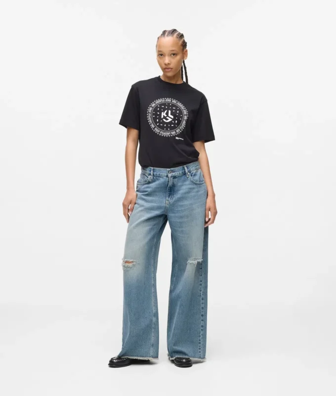 Jeans med lav midje og vid ben