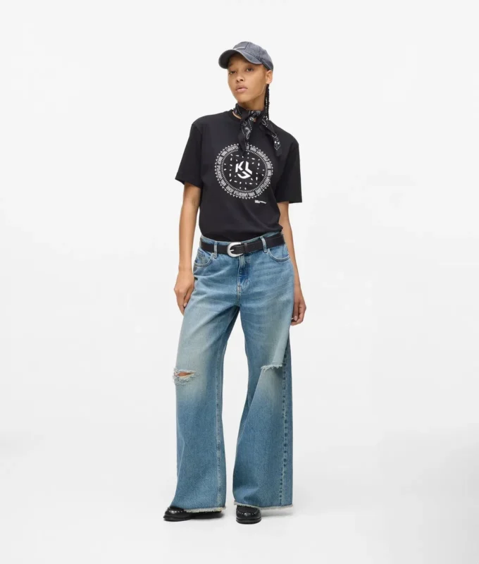 Jeans med lav midje og vid ben