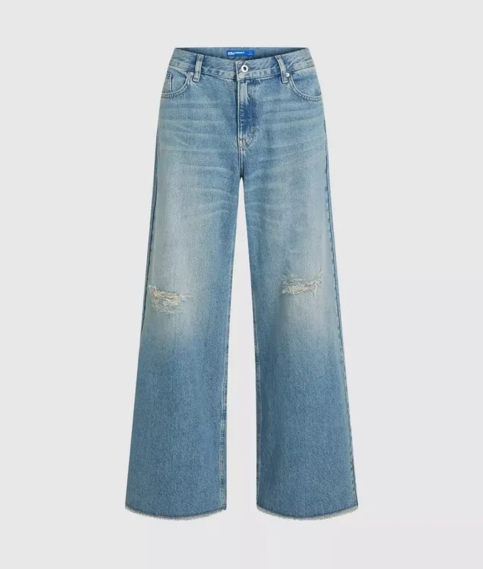 Jeans med lav midje og vid ben