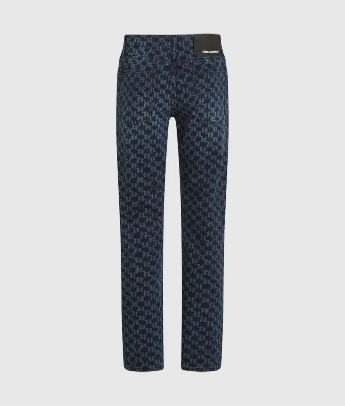 Jeans med monogram over hele