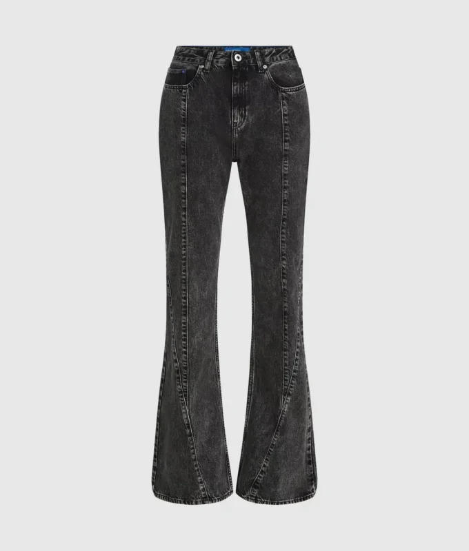 Jeans med søm og høy midje