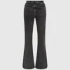 Jeans med søm og høy midje